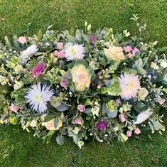 White &amp; Subtle Pink Casket Spray