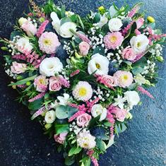 Closed Heart in Dusky Pinks &amp; Whites 